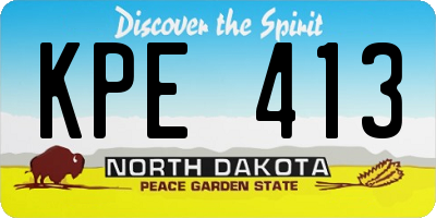 ND license plate KPE413