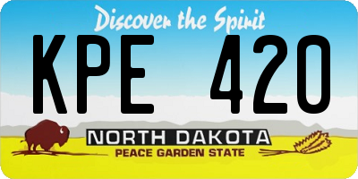 ND license plate KPE420
