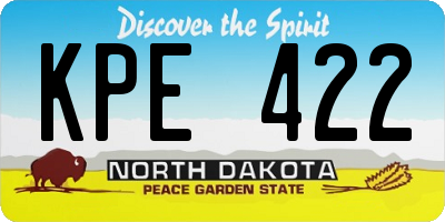 ND license plate KPE422