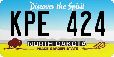 ND license plate KPE424