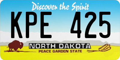 ND license plate KPE425