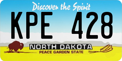 ND license plate KPE428