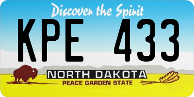 ND license plate KPE433