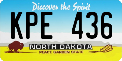 ND license plate KPE436