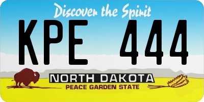 ND license plate KPE444