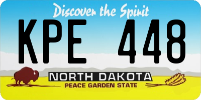 ND license plate KPE448