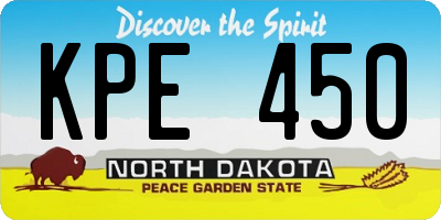 ND license plate KPE450