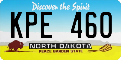 ND license plate KPE460