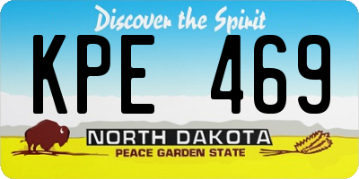 ND license plate KPE469