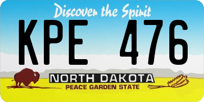 ND license plate KPE476