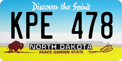 ND license plate KPE478