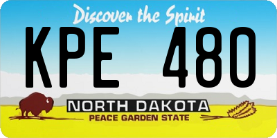 ND license plate KPE480