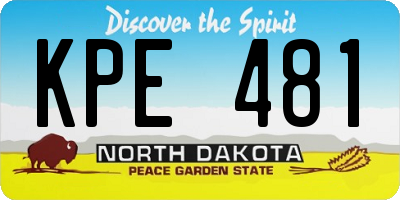 ND license plate KPE481