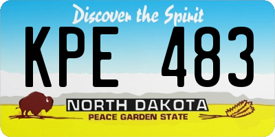ND license plate KPE483