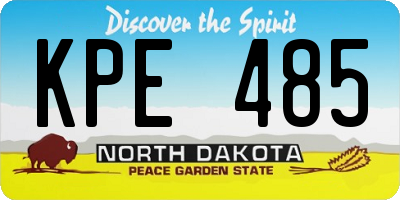 ND license plate KPE485