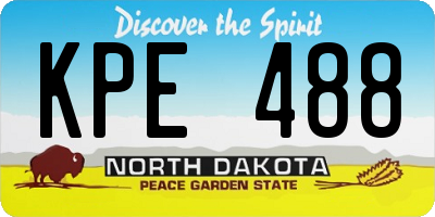 ND license plate KPE488