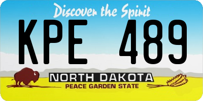 ND license plate KPE489