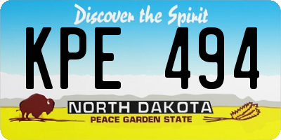 ND license plate KPE494