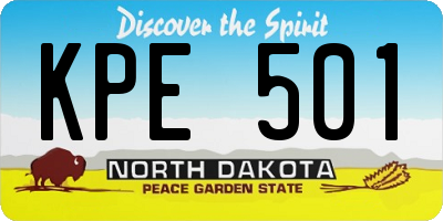 ND license plate KPE501