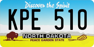 ND license plate KPE510