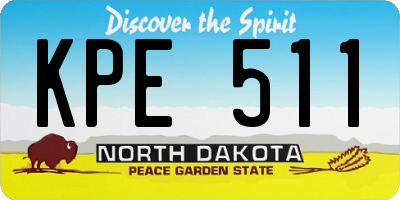 ND license plate KPE511