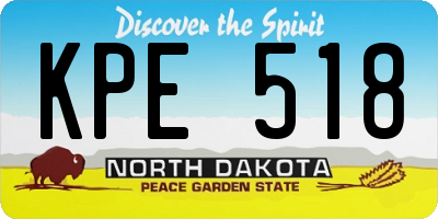 ND license plate KPE518