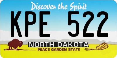 ND license plate KPE522