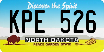 ND license plate KPE526