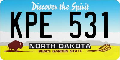 ND license plate KPE531