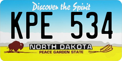 ND license plate KPE534