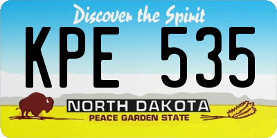 ND license plate KPE535