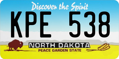 ND license plate KPE538