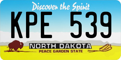 ND license plate KPE539