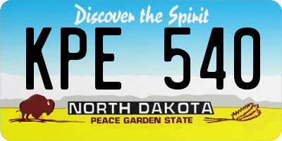 ND license plate KPE540