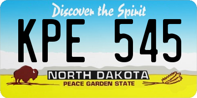 ND license plate KPE545
