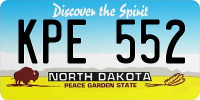 ND license plate KPE552