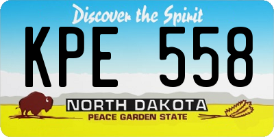 ND license plate KPE558
