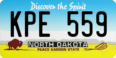 ND license plate KPE559