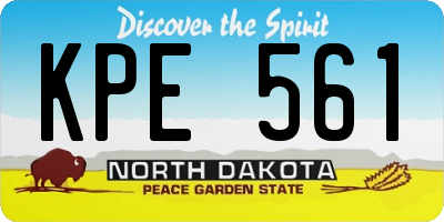 ND license plate KPE561