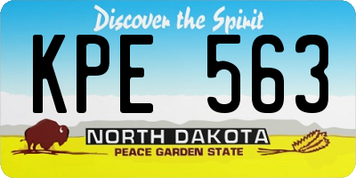 ND license plate KPE563