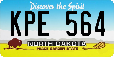 ND license plate KPE564