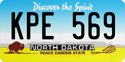ND license plate KPE569