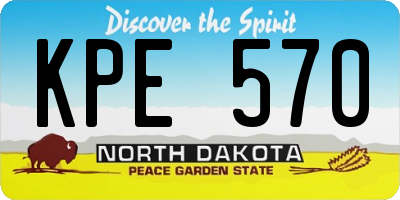 ND license plate KPE570