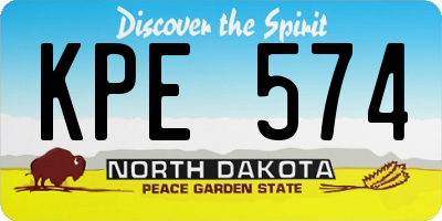 ND license plate KPE574