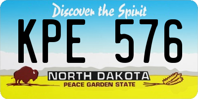 ND license plate KPE576