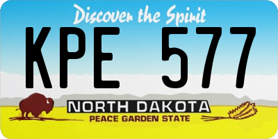ND license plate KPE577