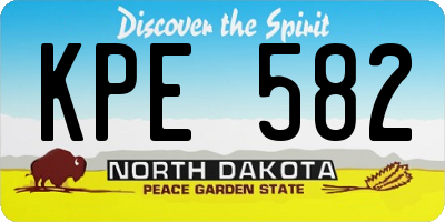 ND license plate KPE582