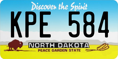 ND license plate KPE584