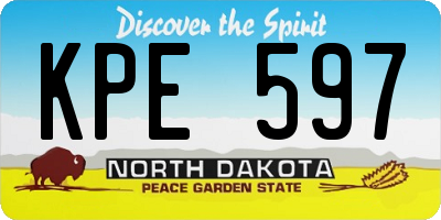 ND license plate KPE597