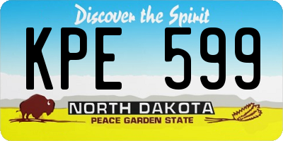 ND license plate KPE599